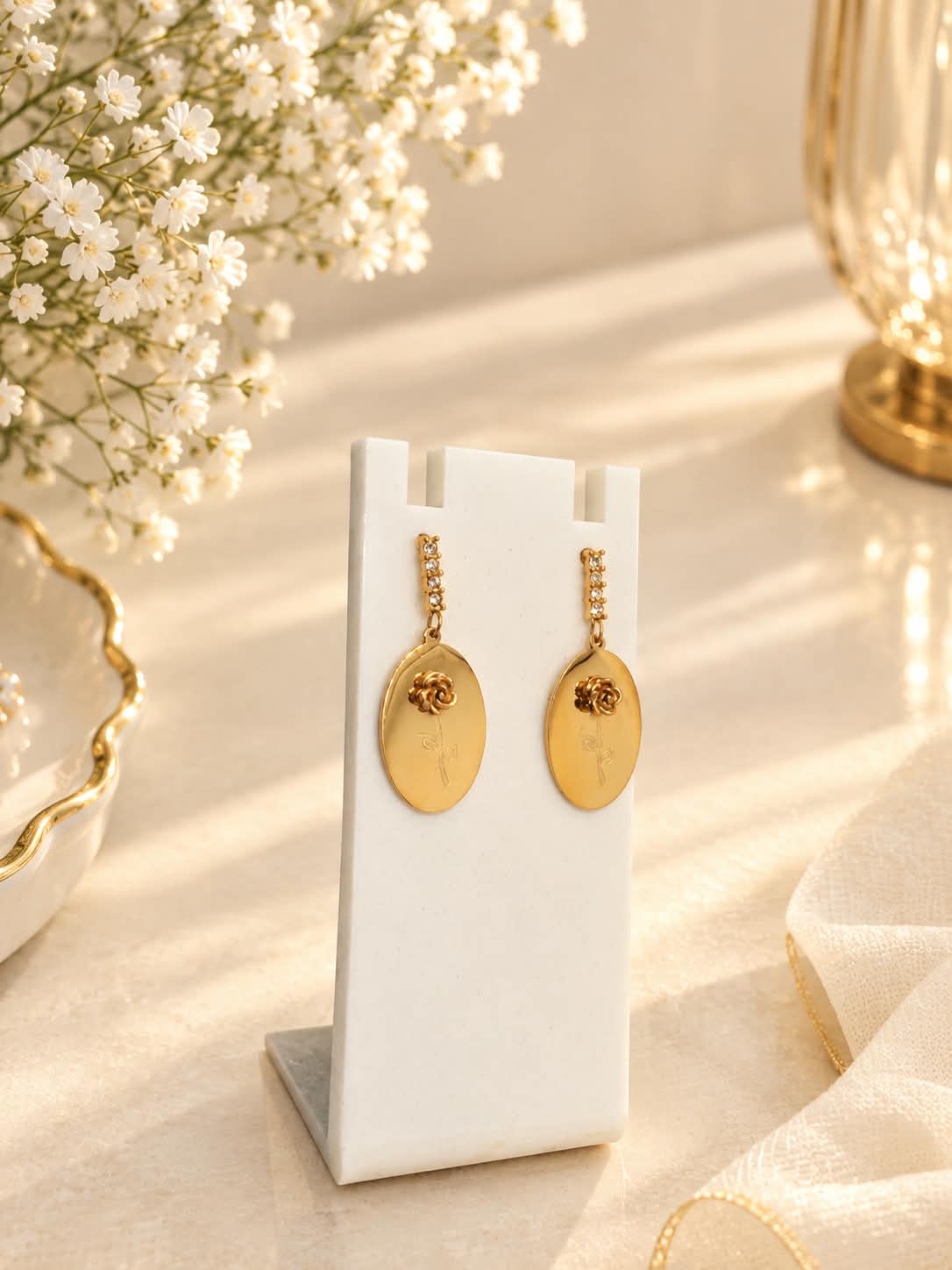 Gold-Toned Coin Drop Earrings