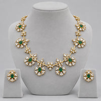Emerald Victoria AD Stone Necklace Set