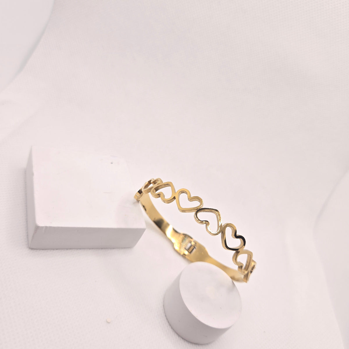 Gold-Toned Open Heart Motif Bangle