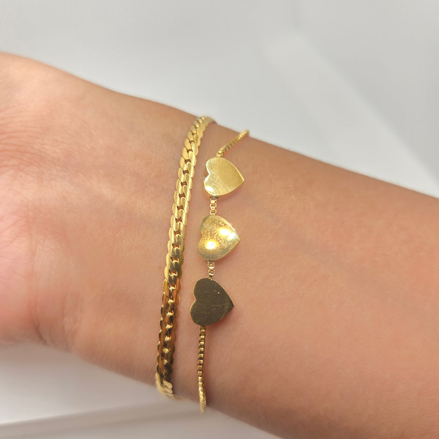 Double Chain Heart Bracelet